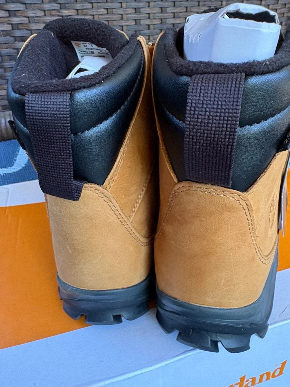 Timberland Wheat/Tan Men's Lace-Up Work Boots with Black Collar